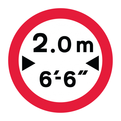 No Vehicles Over Width Shown