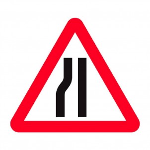 Road Narrows on left 