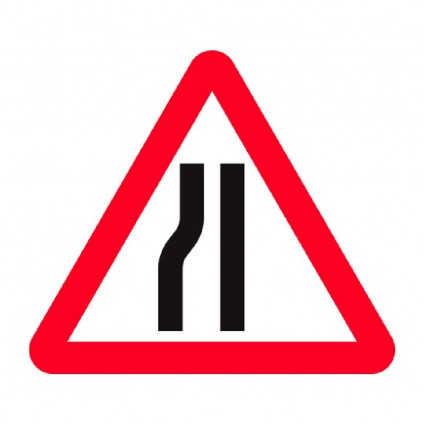 Road Narrows on left 