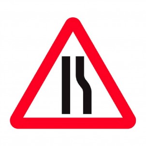 Road Narrows on right