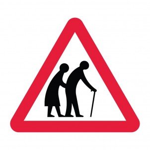 Frail or Disabled Pedestrians Crossing Ahead